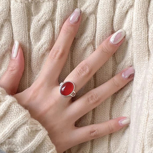 Red Onyx Ring Gold Vermeil - Zafari Studio Jewelry
